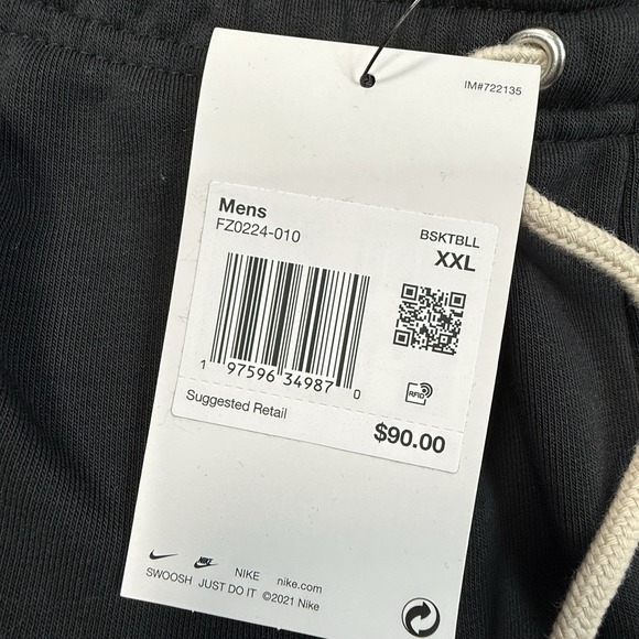 Nike Standard Issue Dri-Fit Mens XXL Black Jogger Pants Basketball FZ0224 NEW - Picture 6 of 9